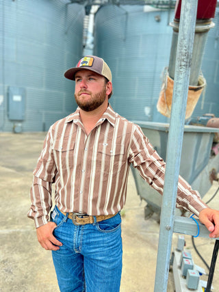 The Atlas Pearl Snap Long Sleeve Shirt