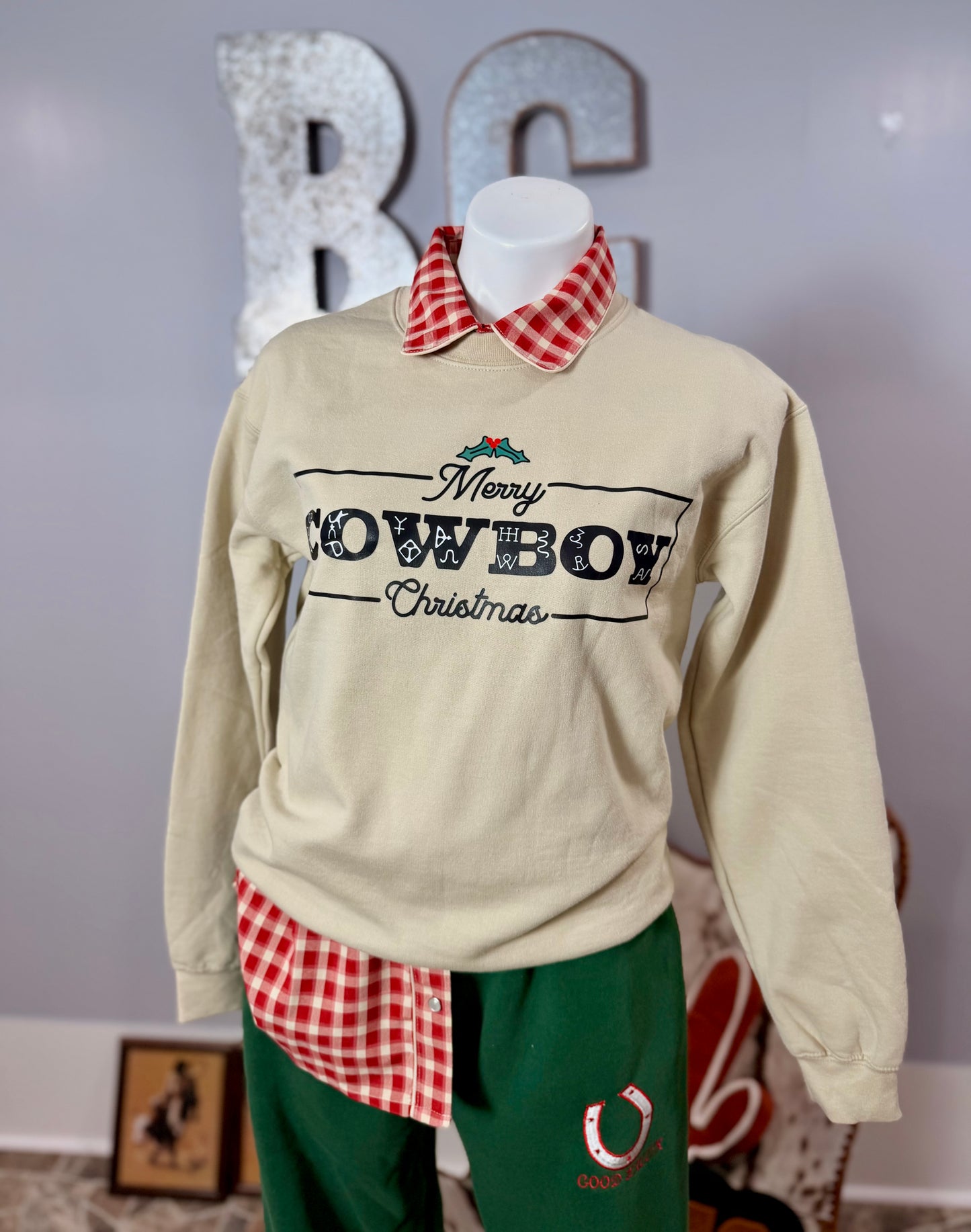 Merry Cowboy Christmas Sweatshirt