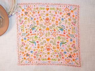 Home Sweet Home Shorty Wildrag, a 70% cotton and 30% silk accessory measuring 26 x 26 inches.