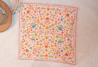 Home Sweet Home Shorty Wildrag by XOXO Art & Co, a 26 x 26-inch scarf in a 70% cotton and 30% silk blend.