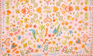 Home Sweet Home Shorty Wildrag by XOXO Art & Co, original wearable art in a 70% cotton and 30% silk blend.