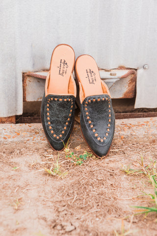 Adaire Mule - Blue Deer and Tan