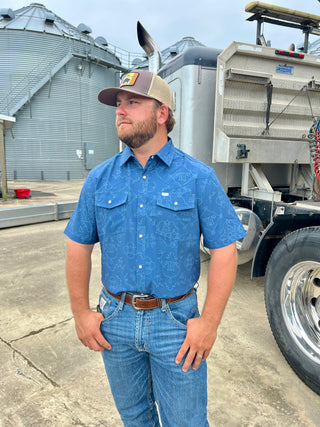 The Carson - Blue Pearl Snap Shirts
