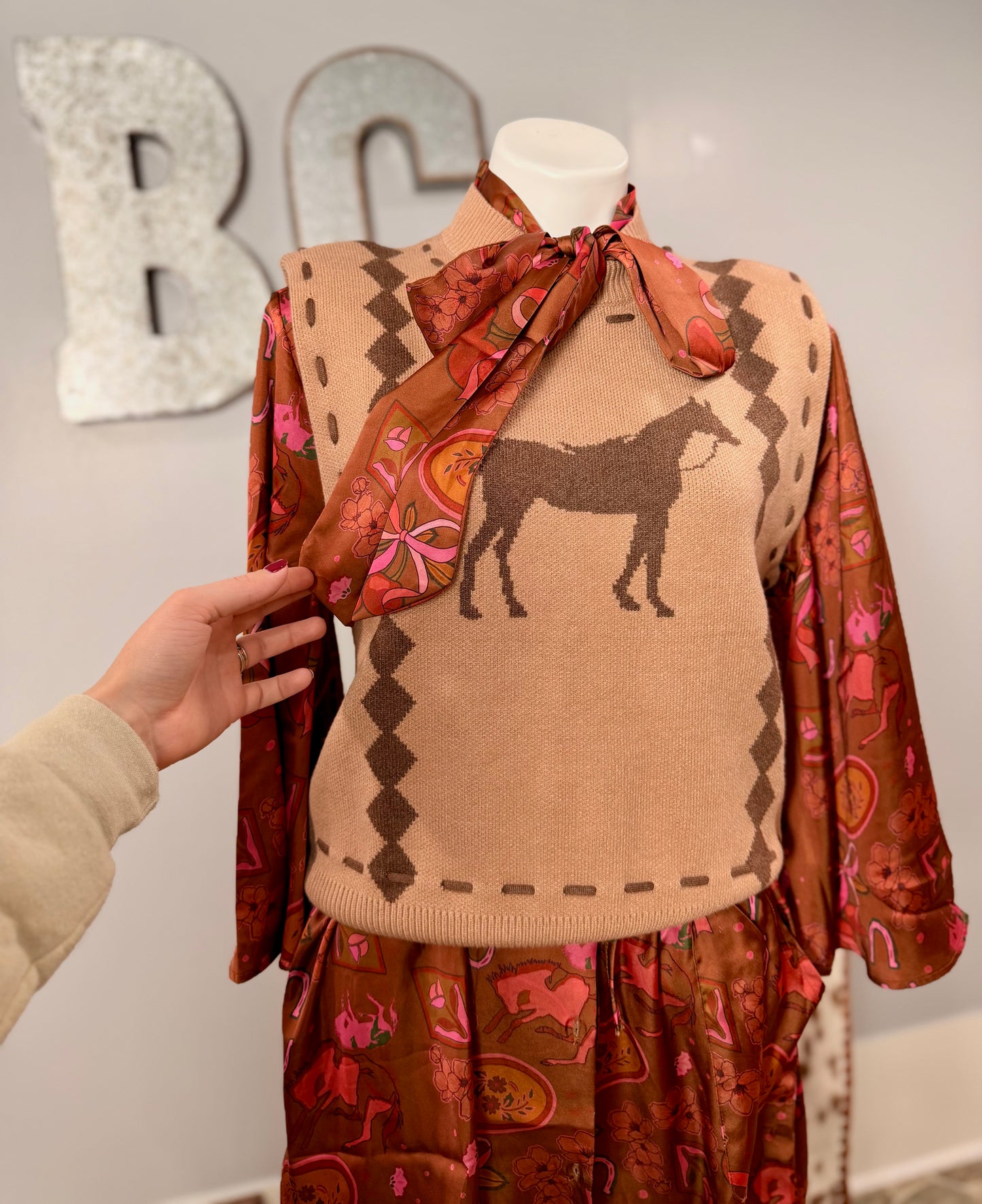 Trail Horse Knit Sweater Vest