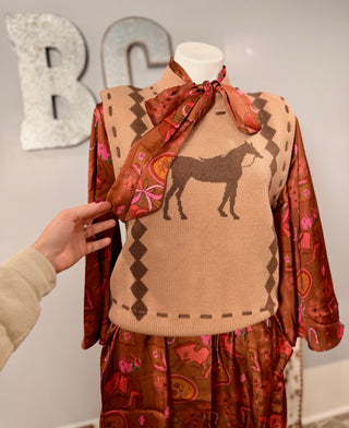 Trail Horse Knit Sweater Vest