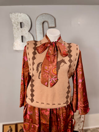 Trail Horse Knit Sweater Vest