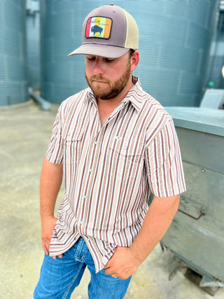 The Wyatt - Brown Pearl Snap Shirt