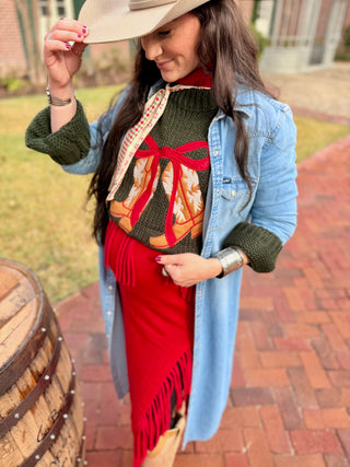 For the Love of Boots Sweater