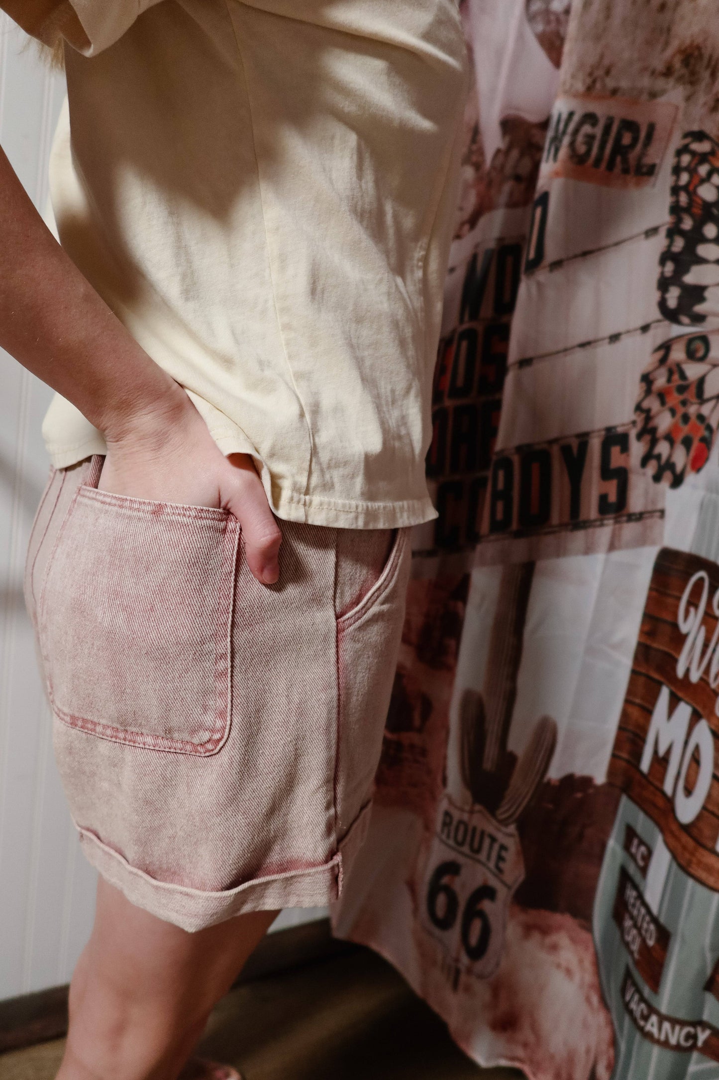 Rose Paperbag Twill Shorts