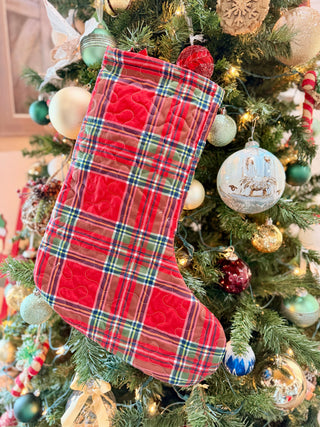 Carrie Plaid Floral Quilted Stocking