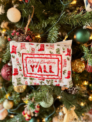 Merry Christmas Y'all Makeup Bag