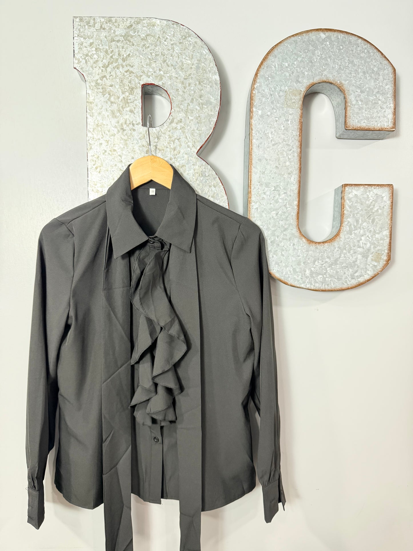 The Sedona Ruffle Tie Top- Black