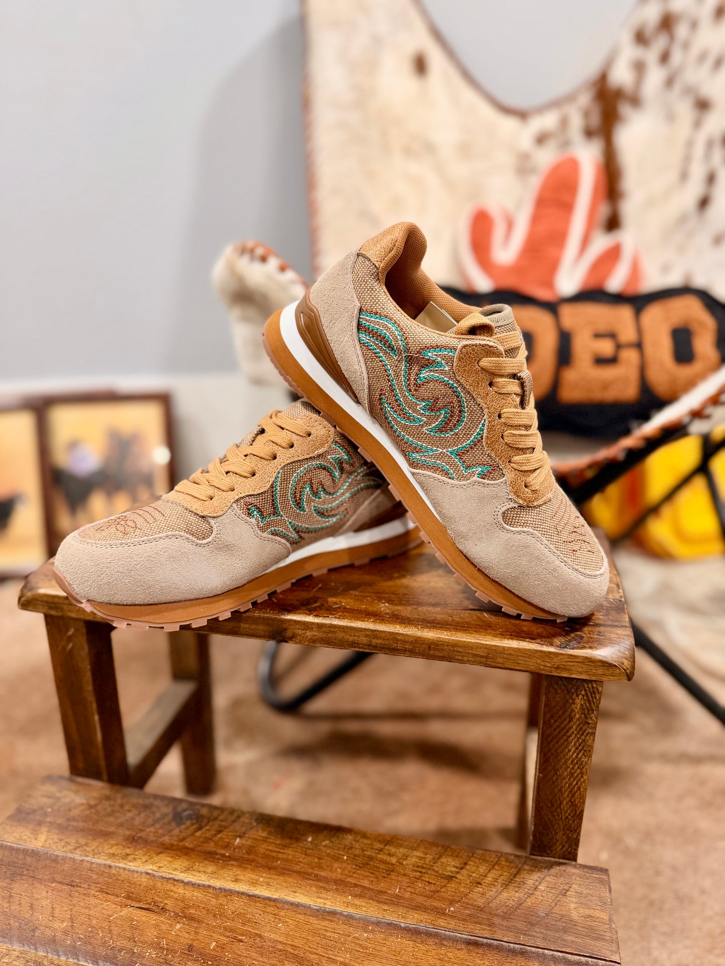 Cow Suede Western Jogger Shoes