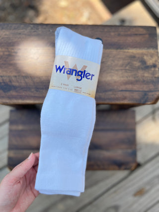 Wrangler White Crew Socks (2-Pack)