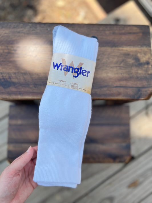Wrangler White Crew Socks (2-Pack)