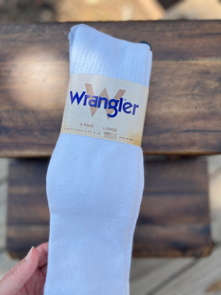 Wrangler White Crew Socks (2-Pack)