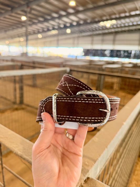Chocolate Brown Suede Belt