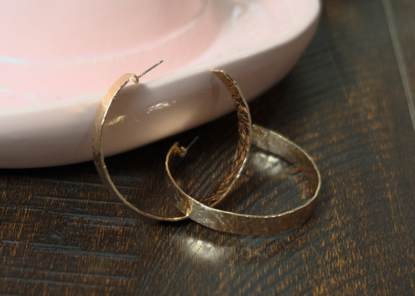 Hammered Gold Hoop Earrings