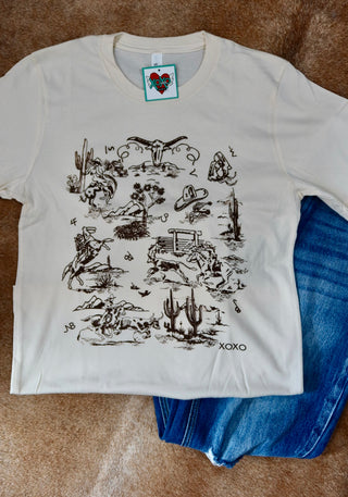 Western Toile Graphic Tee