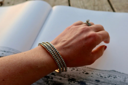 Two Tone Dotted Bangle Set