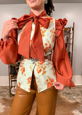 Roped in Romance Floral Vest