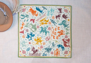 Smiley Pockets Shorty Wildrag, a 26 x 26-inch square scarf featuring original wearable art.