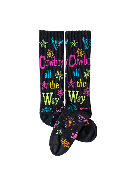 Cowboy all the Way Black Performance Socks