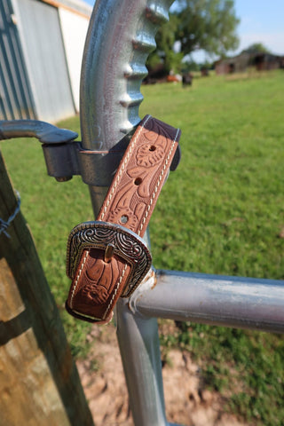 Flower Tooled Belt - Kids - Big Country's Western WearSmall