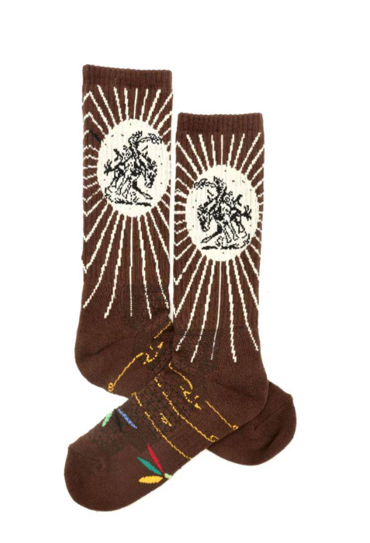 Fringe Bucking Brown Performance Socks - Big Country's Western Wear