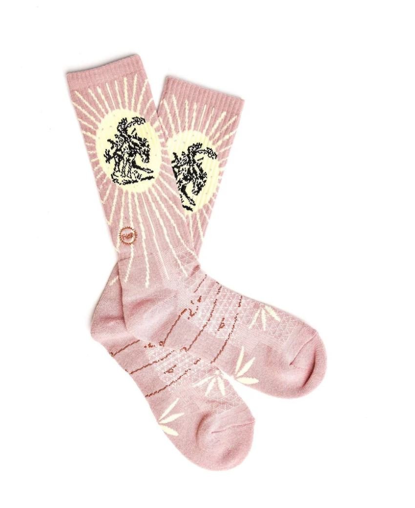 Fringe Bucking Pink Performance Socks - Big Country's Western Wear