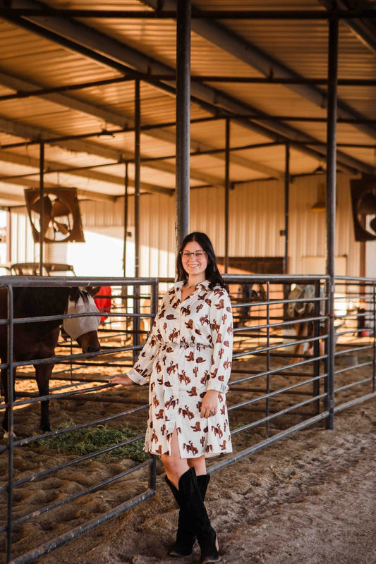 Frontier Days Shirt Dress - Off White - Big Country's Western WearSmall