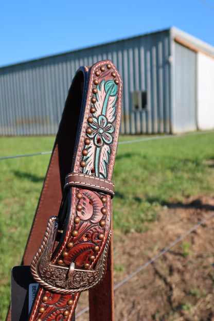 Annie Feather Tooled Belt