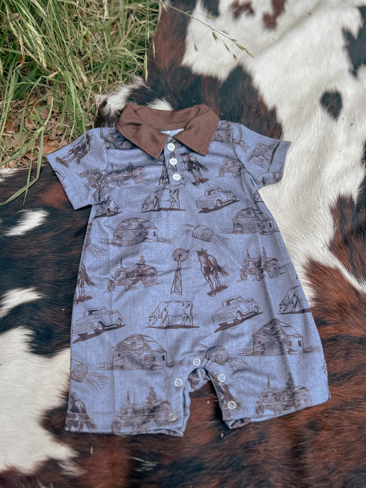 Welcome to the Farm- Boys Romper
