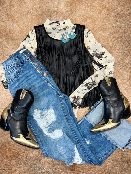 Rodeo Nights Mesh Top