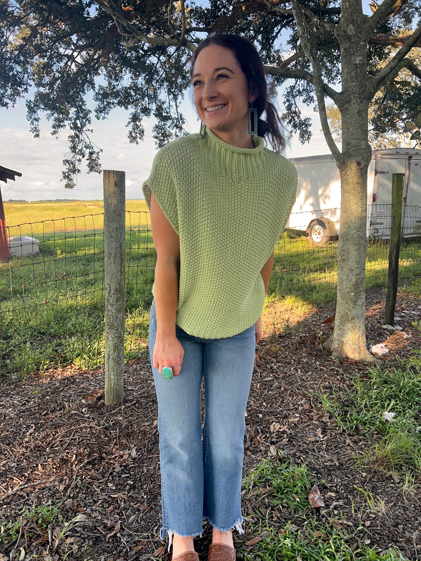 Avocado Mock Neck Sweater