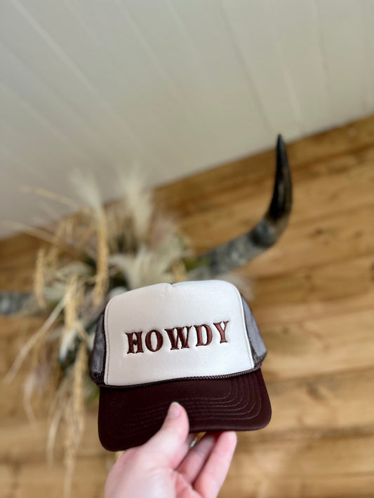 HOWDY- Brown Trucker