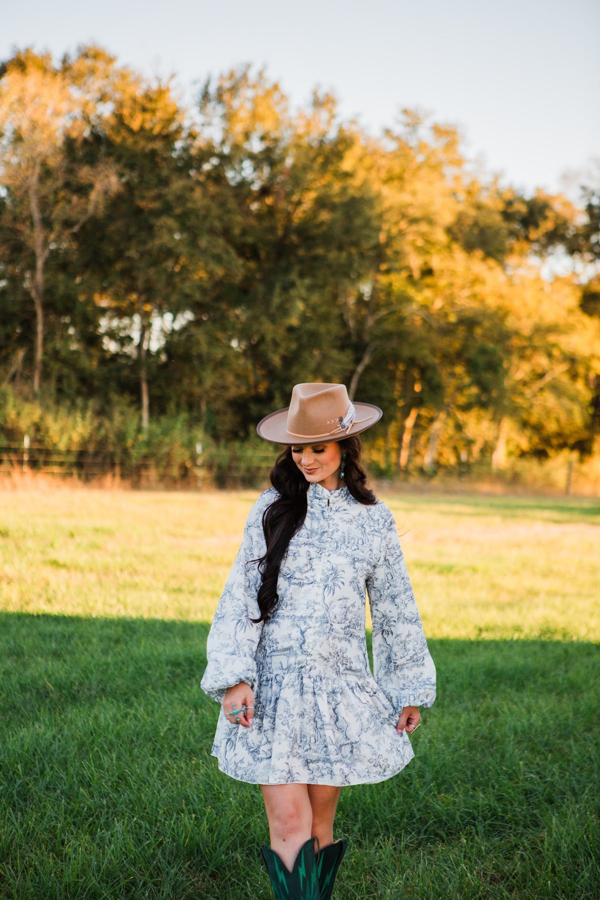 O’Malley women’s grey button-up mini dress with Western-inspired styling