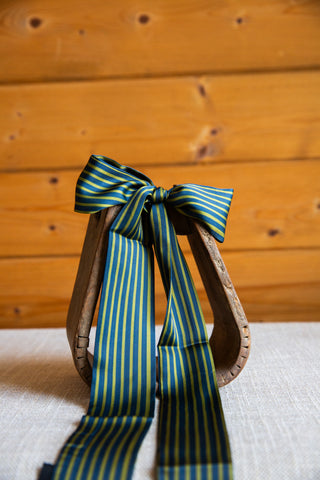 the right stripe in green by 2 Fly Co twilly. soft elegant finish to any outfit accessory
