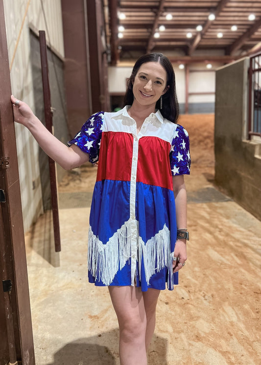 Stars & Fringe Dress - Big Country's Western WearSmall