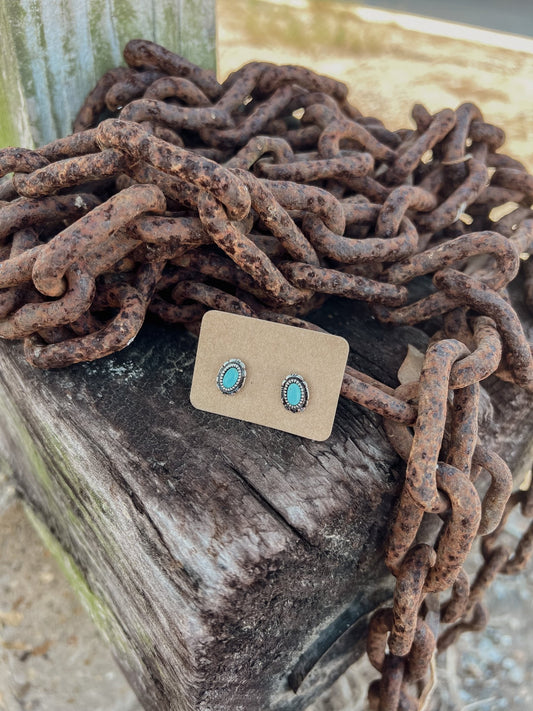 Stud Earrings - Big Country's Western WearCircle Turquoise