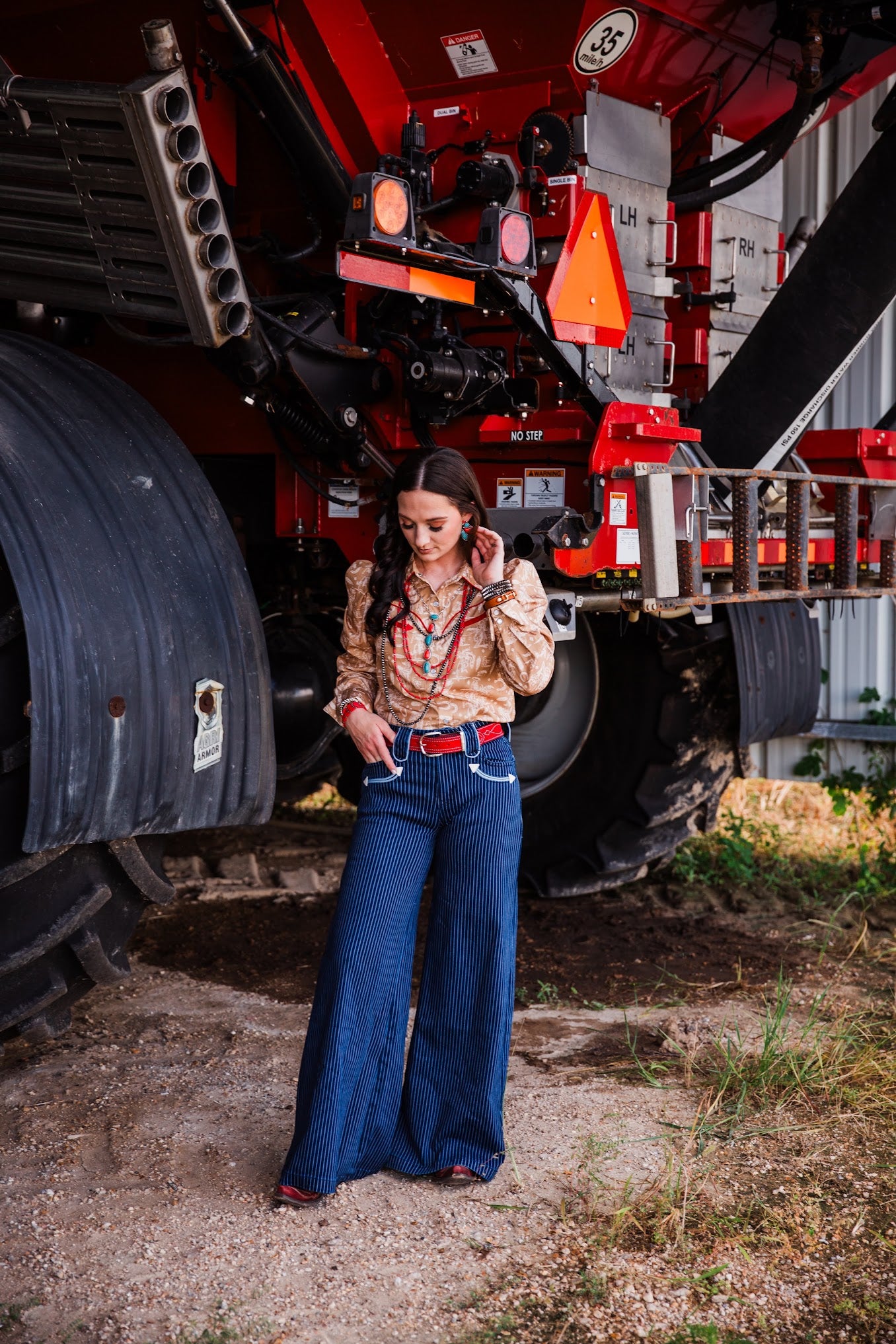 Howdy Hanny Blue Bonnet women’s Western jeans with high rise waist and wide leg silhouette